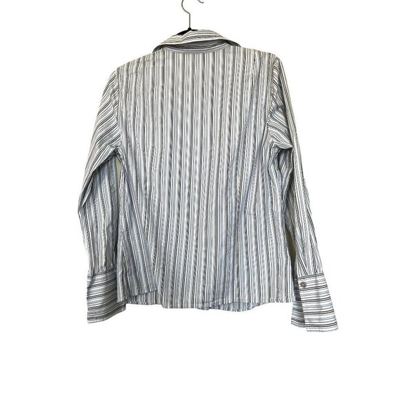 Michael Kors Preppy Long Sleeve Striped Button Down 12 - Picture 8 of 8